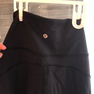 Lululemon Black Wunder Under Crop Full-On Luon